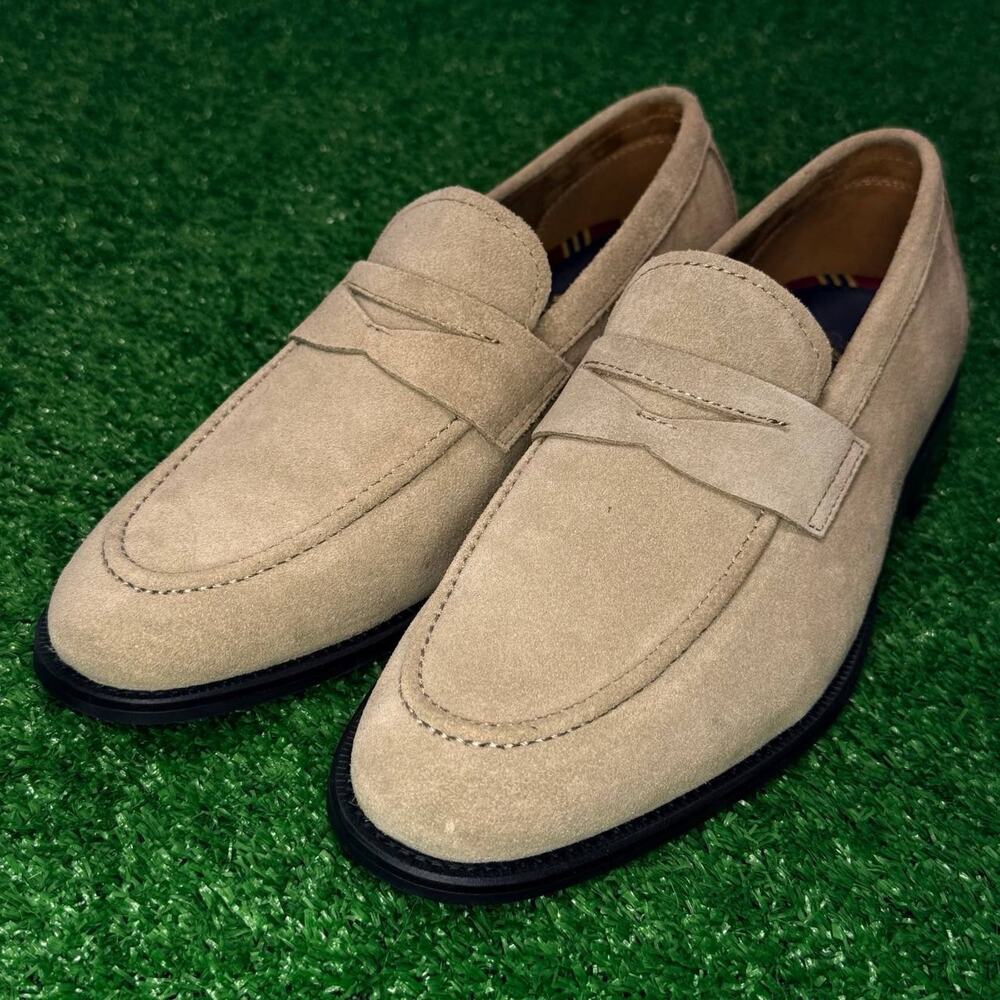 Brooks Brothers Beige Suede Penny Loafers